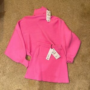 Zara Pink Cowl Neck Sweater Set